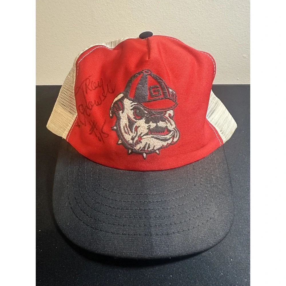 Vintage 80's UGA Snapback Hat Mesh Trucker Georgia Bulldogs Troy Sadowski Auto